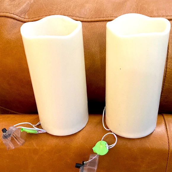 Hobby Lobby Accents Battery Operated Wax Pillar Candles Set Of Two